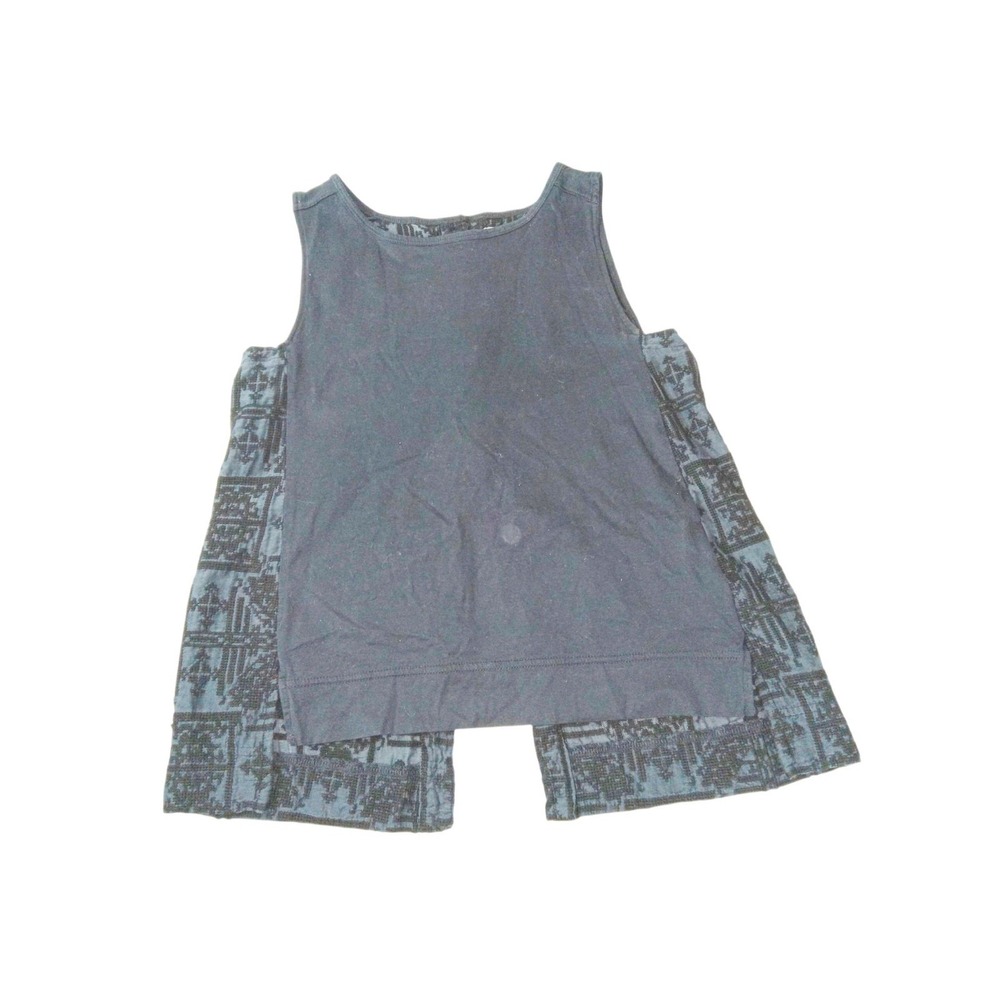 Madewell Women's Black Embroidered Split Back Top size XS